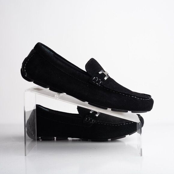 Alfani Mens Merry Suede Derby Loafers Horse Bit Black Sz US 8 M New main image 4